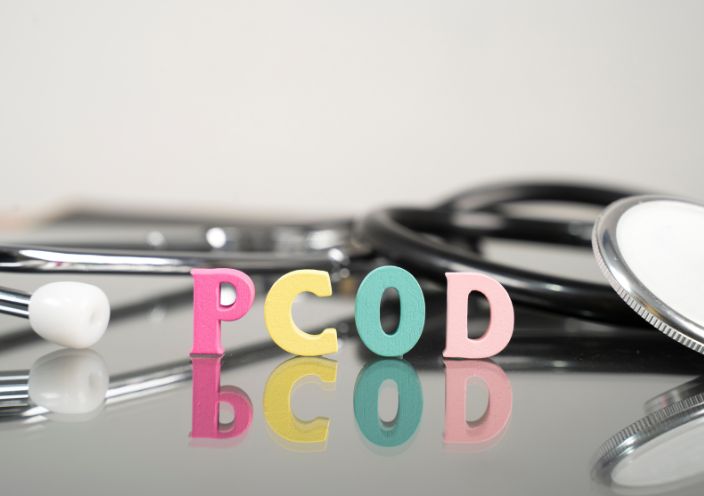 PCOD spelled in letters beside a stethoscope